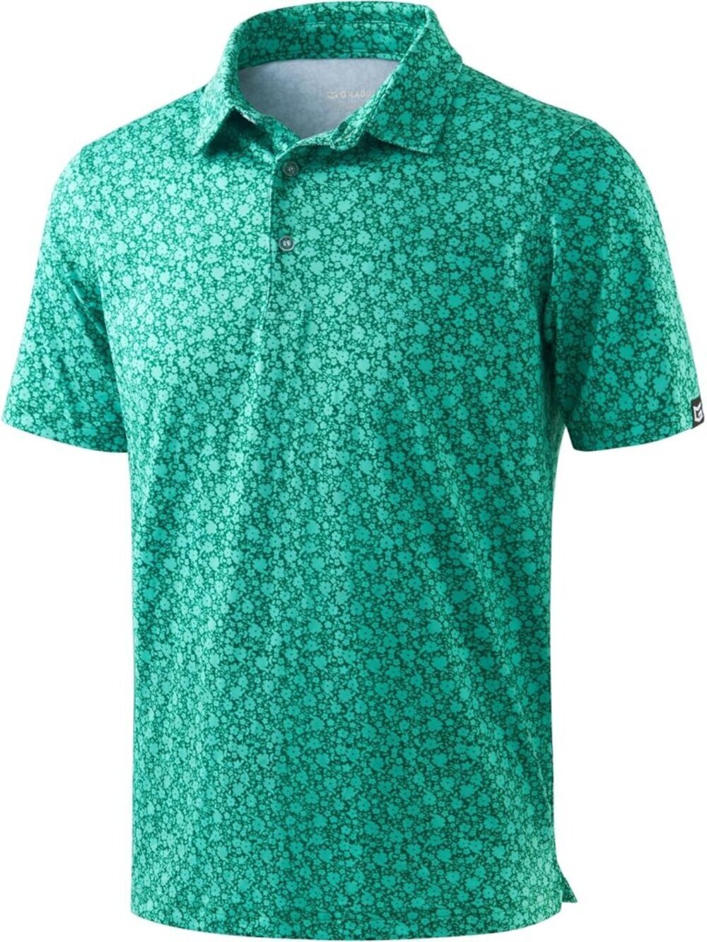 Men's Green Floral Flowers Golf Shirt Short Sleeve Dry Fit Moisture Wicking Polo